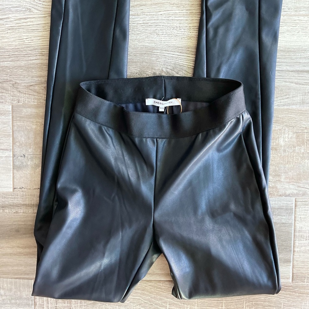 NWOT Emerson Fry Vegan leather black leggings